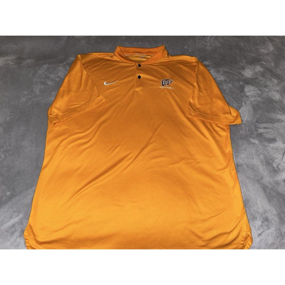 USED XL Nike UTEP Miners Football Henley Dri Fit Polo Shirt Team Issue